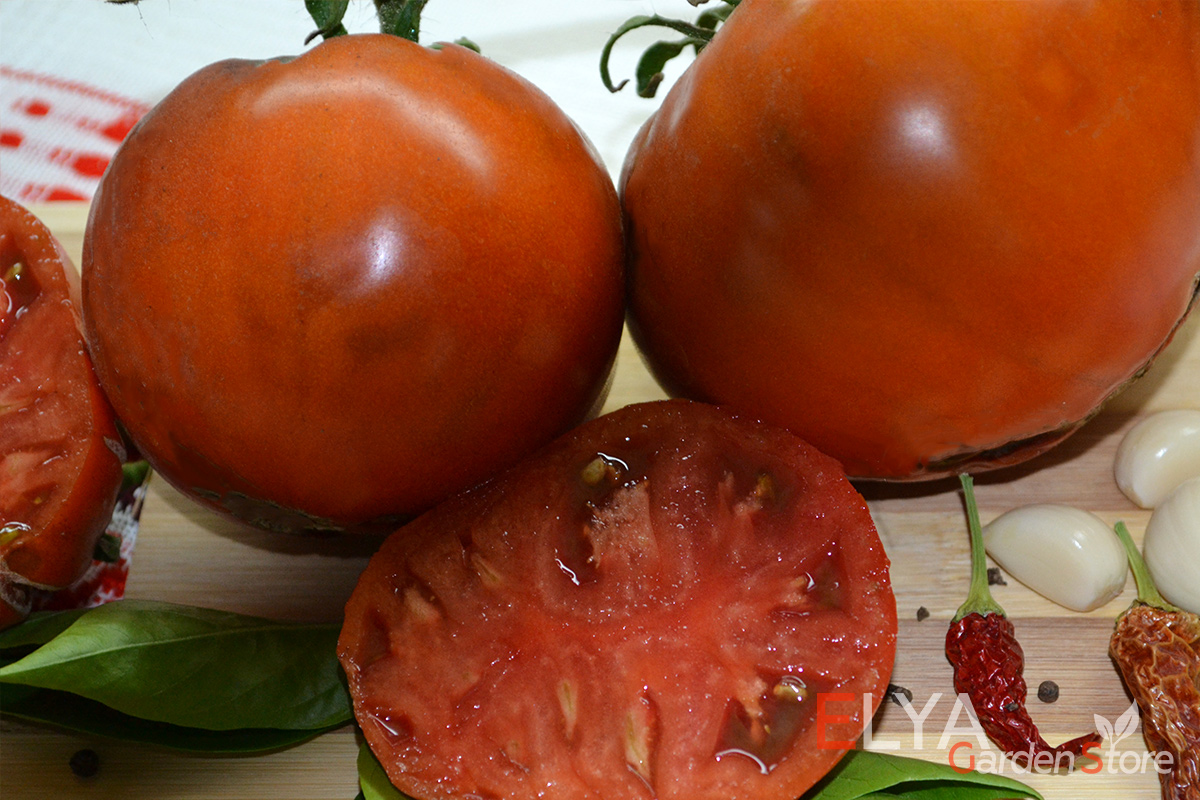 Семена томата Микадо Черный - коллекционный сорт с великолепным насыщенным вкусом, сладкий, с нотками фруктов - фото магазина Elya Garden