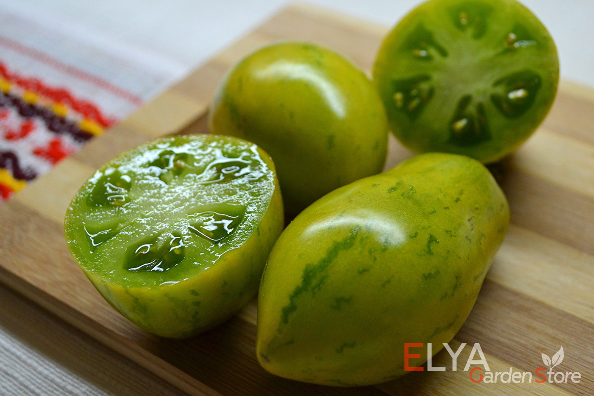 Томат гном Модная Мэри - эффектный зеленоплодный коллекционный сорт с потрясающим фруктовым вкусом - фото Elya Garden