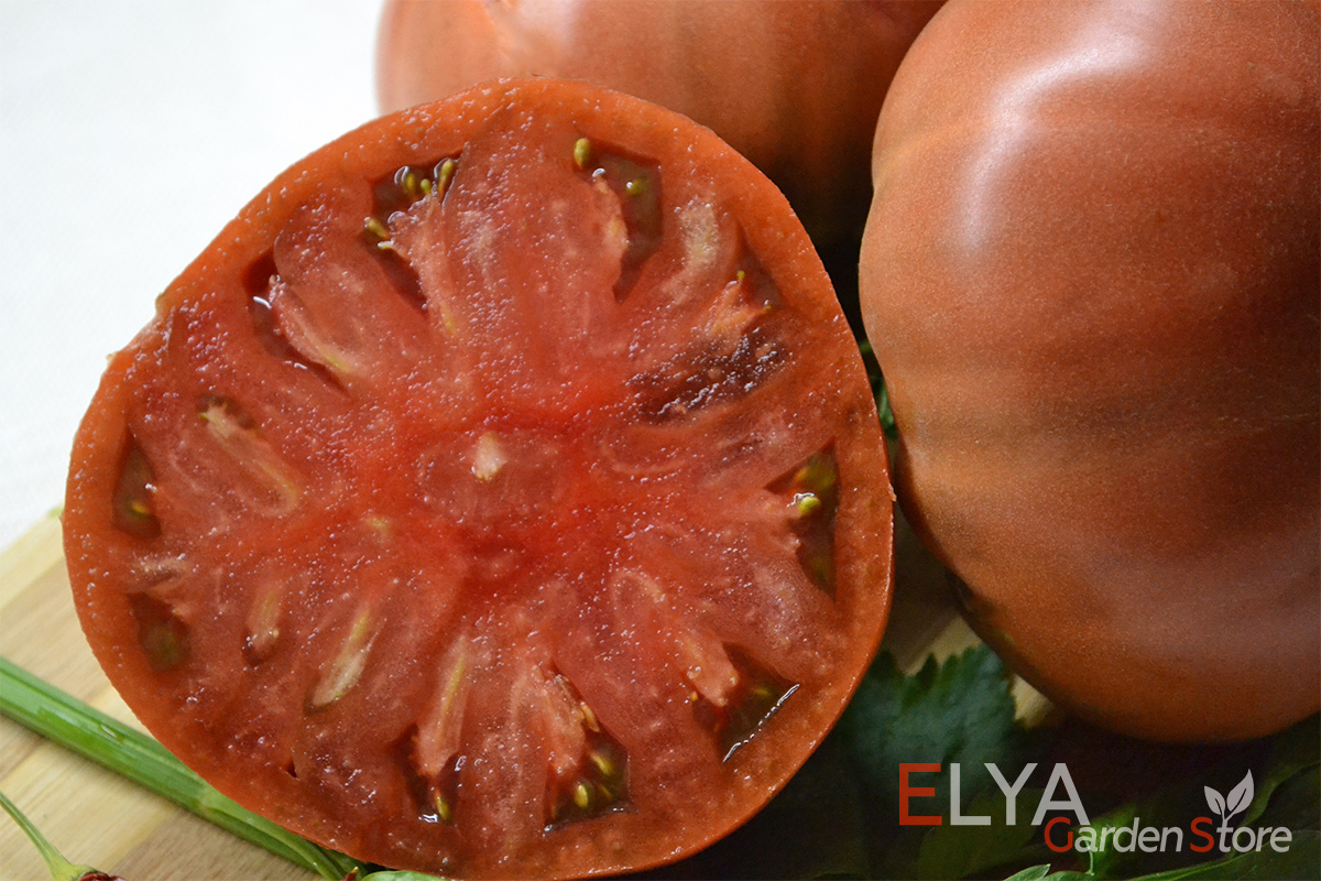 Семена томата Углерод - урожайный крупноплодный коллекционный сорт с потрясающим вкусом и ароматом - фото Elya Garden