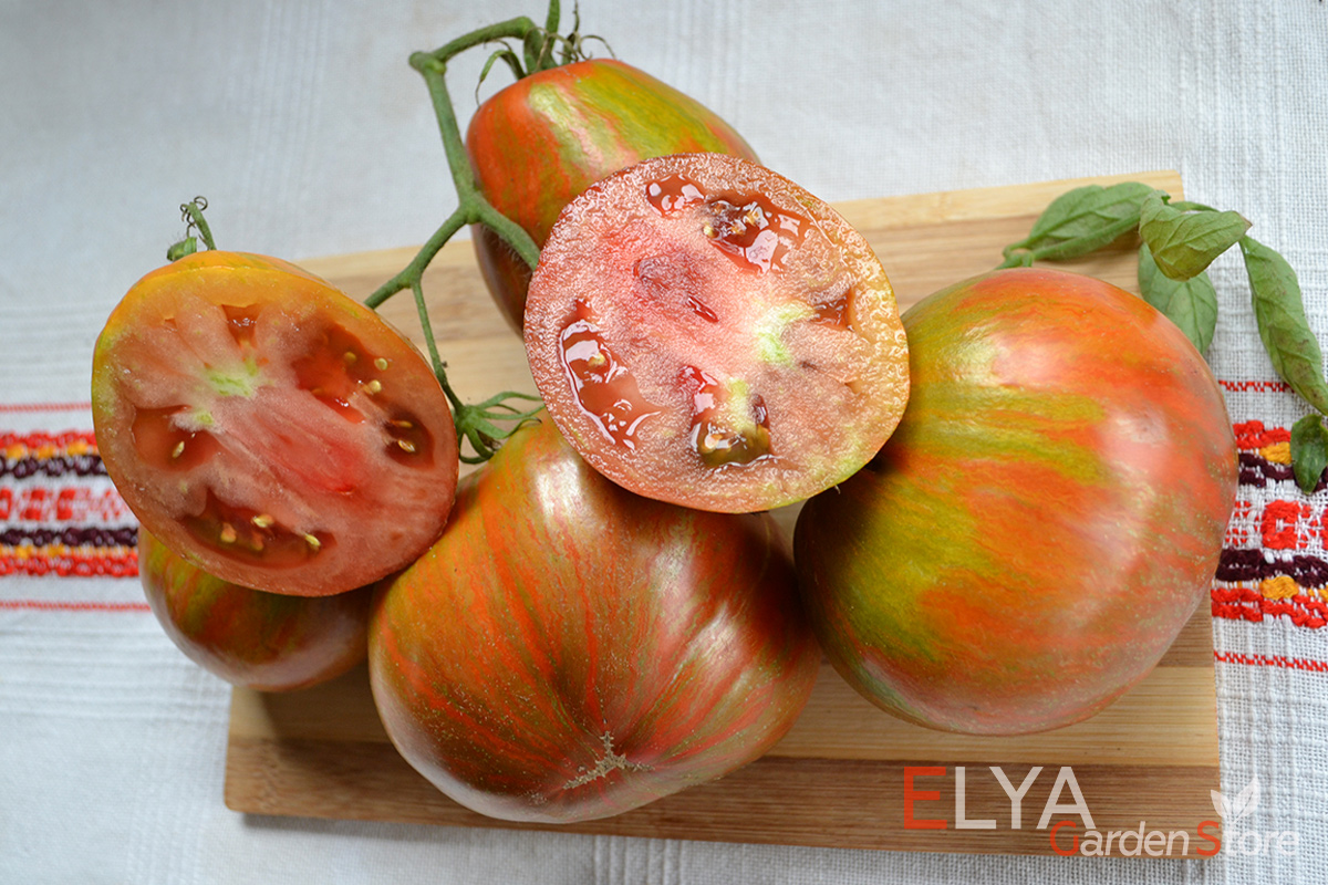 Семена томата Сердце Марши - коллекционный сорт. Приятный вкус с ноткой терпкости. красивый биколор - фото Elya Garden